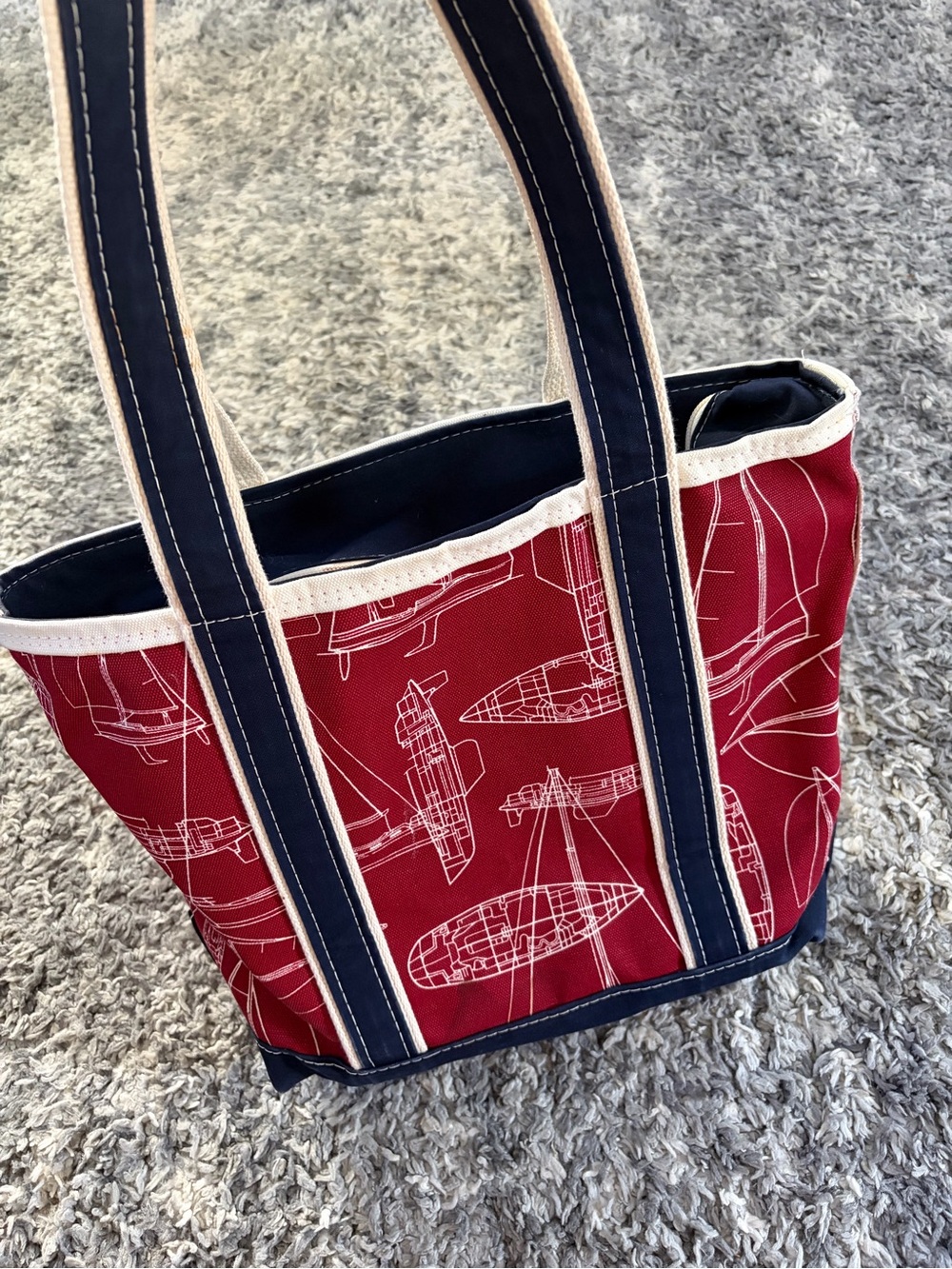 Vintage VERY RARE 90’s Limited Edition Boat and Tote Red Saiboat Tote 15” x 11”
